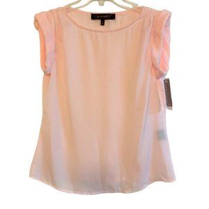 Hal Rubenstein Short Sleeve Rolled Hem Top SMALL (404)